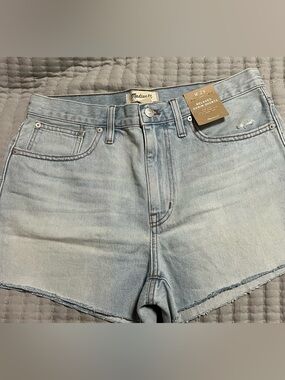Madewell Faded Light Blue High-Rise Denim Shorts